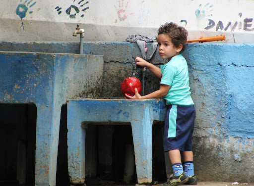 Diego lives in the Jorge Dimitrov neighborhood and often spends his afternoons playing soccer at the youth center, since he is still too young to attend school.
