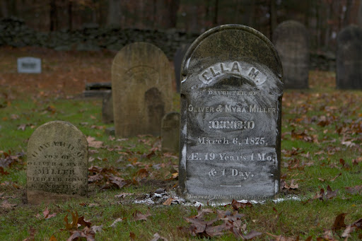 Baking soda revealed that Ella M. - Daughter of Oiver & Myra Miller - died on March 6, 1875 at 19 years 1 Mo. & 1 Day.
