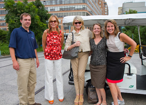 A group shot with Hudson River Park Trust’s Matthew Post - Director of Horticulture, Madelyn Wils - President, and Friends of Hudson River Park's Blake Beatty - Director of Development