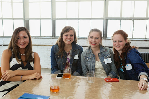 Interns Jessica Raia (Finance), Grace Haynes (Editorial Weddings), Lily Sullivan (Style), and Colette Macari (Editorial Weddings)