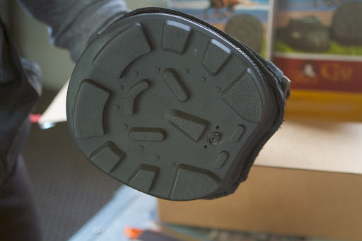 The soles have a very generous shock-absorbing tread pattern.