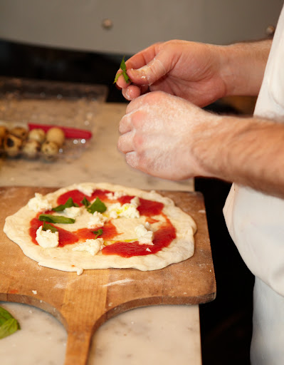 And of course, fresh basil completes the pie.