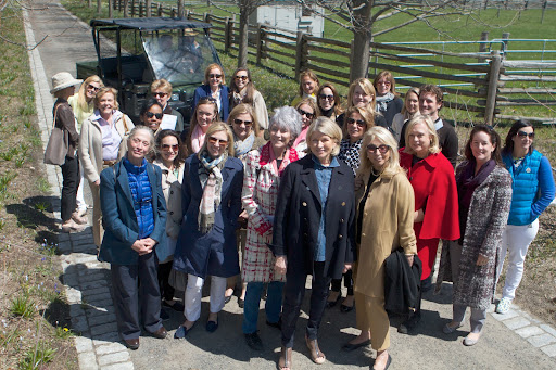 Back row (L to R): Leslie Needham, Cecilia Wolfson, Nancy Missett, Betsy Messerschmitt, Norma Dana, Allison Rockefeller, Noreen Buckfire, Kamie Lightburn, Samantha Topping Gellert, Suzie Aijala, Jenny Price
2nd row: Robin Bell-Stevens, Dorothy Brown, Laura Hall, Kimberly Thurston, Anne Harrison, Memrie Lewis, Tara Rockefeller, Elyse Newhouse, and my gardener Ryan McCallister
1st row: Susan Calhoun, Wendy Martin, Vicki Foley, Suzanne Cochran, me, and Eleanora Kennedy