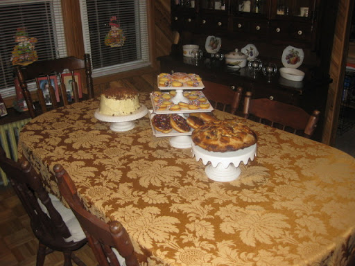 Brian from New York, NY used cake plates and a tablecloth from my Everyday collection on his holiday dessert table. He baked an apple pie from my website and a cake from my Living Cookbook Origninal Classics.