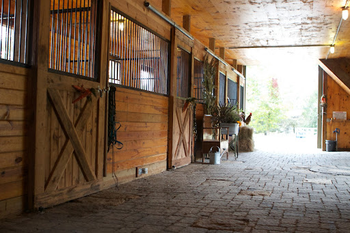 The barn has a beautiful stone floor.
