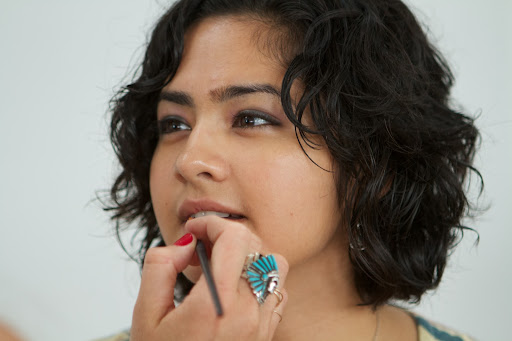 She then applied a bit of Revolution Organics Beauty Balm to Jennifer's lips - Very hydrating and nourishing.