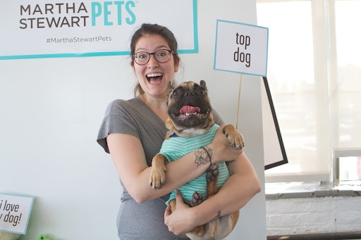 Tina Weber and Eli, wearing the green and white Graphic Tee with