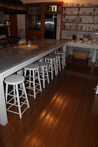 Once the floor was dry, everything was put back in place. The kitchen is officially ready for another busy summer season.