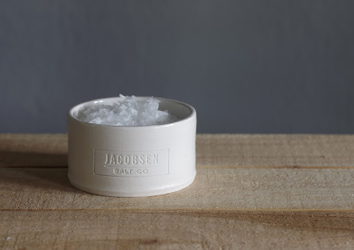 This beautiful salt cellar, made in Portland, Oregon, is ideal for storing your favorite salt on your tabletop or counter.