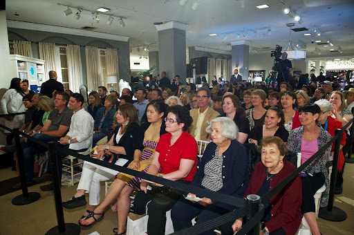 It was a full house, and the audience was most attentive.