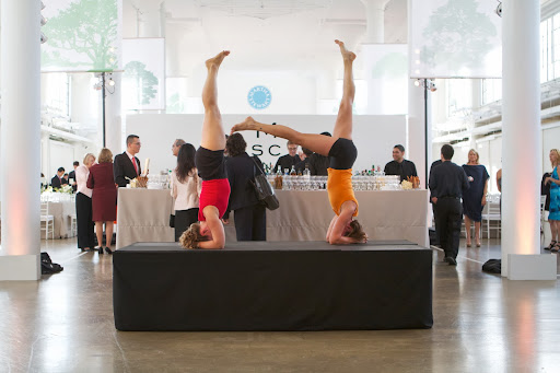 We asked the Iyengar Association of New York to come and demonstrate yoga poses. http://iyengarnyc.org