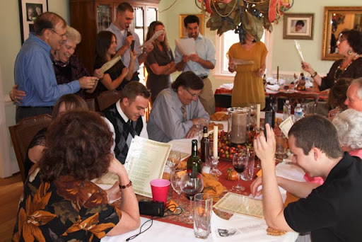Rachel Tombes - My whole family gathered around the table after Thanksgiving dinner to sing a song one of my aunts re-wrote the words to - A wacky family tradition :)