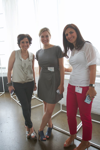 Breakfast chat with Darcy Miller, Rebecca Gruber from Lil Sugar, left, and Catherine Kast from People, right