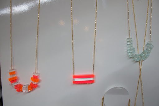 She also works in porcelain and crochet to add finer detail to her one-of-a-kind pieces. Her jewelry ranges from subdued enough for an everyday accessory to far-out & fun statement pieces.