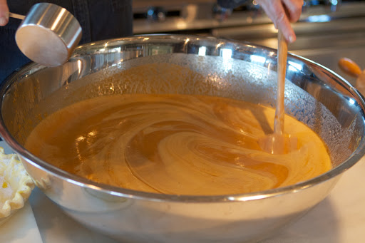 I began mixing up a large bowl of pumpkin pie filling. The cinnamon, nutmeg, ginger, and mace was intoxicating.