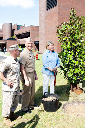 Here I am with Colonel Daniel J. Lecce, Base Commanding Officer and Daniel J. Zinder, Captain, Medical Corps, United States Navy.