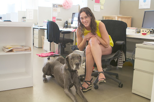Kristie Wauthier couldn't make it to the showcase, but she brought in her beautiful dog Ella Fitzgerald.