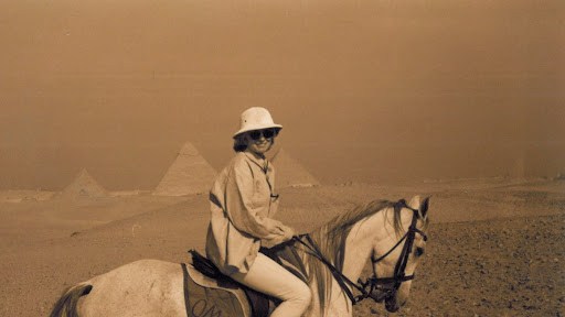 We rode by horseback through the Valley of Giza where the Great Pyramids of Khufu or Cheops, Kafhre and Menkaura are located. Each Pyramid is a tomb dedicated to a different king of Egypt.