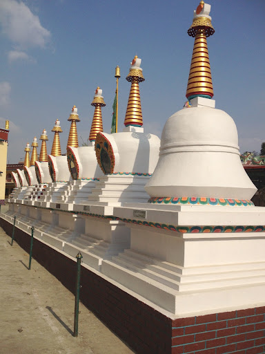 On the Boudhanath grounds there are various statues and mound-like sculptures which Buddhist call stupas.