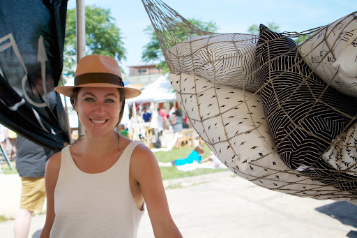 Wallis Suda, the owner of La Chasse - The Hunt is a very talented textile designer. Her all-new men's line made its debut at the Renegade Craft Fair. Here are some of her pillows she had available.