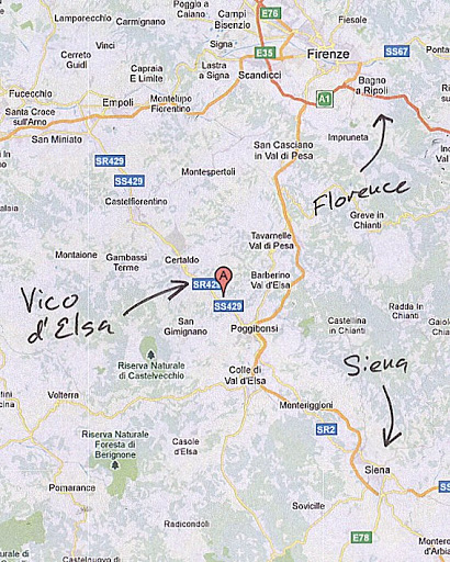 This is where I lived and worked for two years in Italy - the tiny village of Vico d’Elsa in Tuscany, situated halfway between Florence and Siena.
