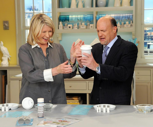 Here I am on set with Jim Cramer, the host of Mad Money. I was teaching Jim how to stencil his name on a porcelain cup for drinking his green tea.