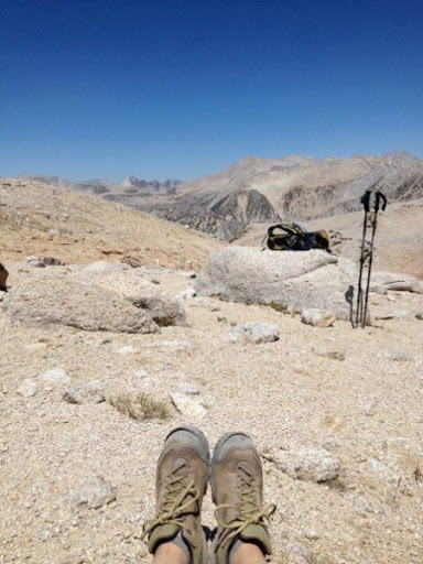 The next day's hike was short, but it's up 2,000 feet from the trail head to Mono Pass. I got there in half the time I was expecting to - I must be acclimated. And burly!