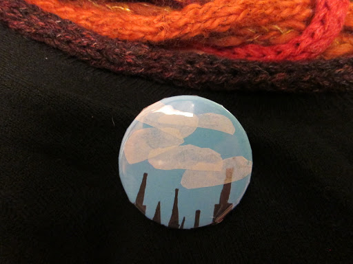 Sarah Erwin - Niece Olivia Ball gave us hand-made collage buttons.