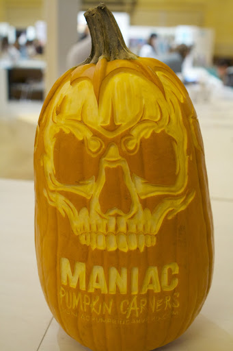Marc Evan from New York City's Maniac Pumpkins demonstrated his carving prowess. http://www.maniacpumpkincarvers.com/
