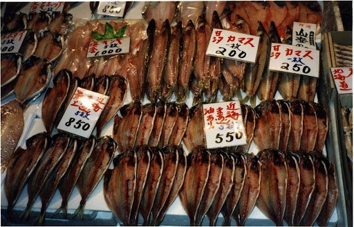 There were all sorts of smoked fish for sale.
