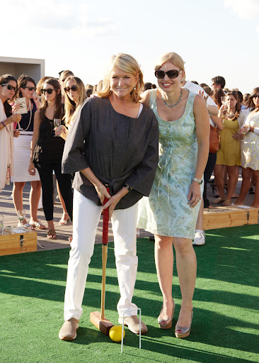 Posing with Elizabeth Soltis - I really love croquet. Photo credit: Anna Ross
