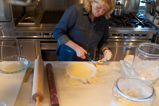 Here I am cutting off the excess with kitchen shears.