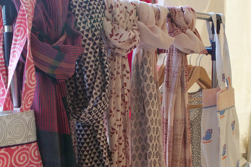 These particular scarfs were made by formerly abused and unemployed women in India, who are now empowered by and affiliated with the wonderful Women Weave organization. http://www.womenweave.org/