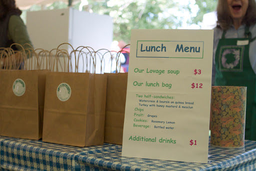 Lunch at the Herb Fair is extremely popular with the favorite feature being lovage soup. Lovage is an herb that has a pleasant celery-like flavor.