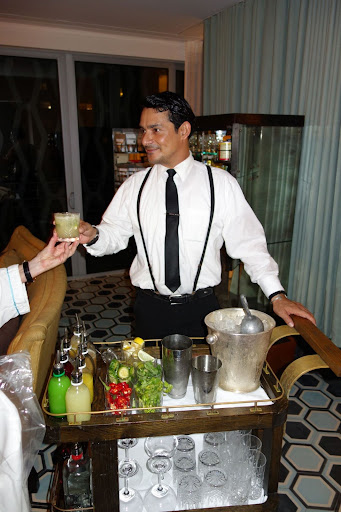 A caipirinha is made with fresh muddled lime, cachaça - a liquor made from fermented sugarcane juice, and cane sugar syrup.
