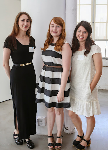 Interns Maia Conlon (Product Design), Sophie Morris (Retail Merchandising), and Emma Vidmar (Art) - Emma's favorite part of the summer so far has been the MSLO atmosphere: