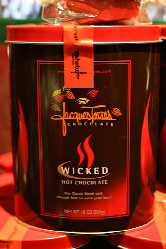 His Wicked Hot Chocolate has an extra kick to keep you warm, with added allspice, cinnamon, ground ancho chili peppers, and smoked, ground chipotle chili peppers!