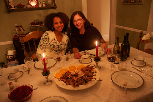 Nerissa Ritchie - Enjoying a delicious Christmas Eve dinner of pheasant prepared by Father-in-law, Dave