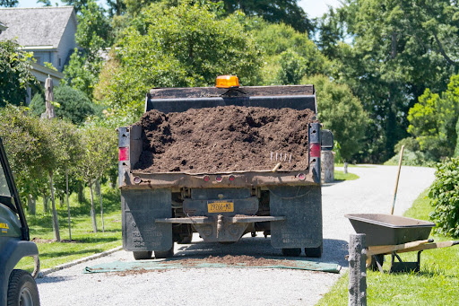 Of course, composted mulch is used by the truckload. It's very satisfying to know that all of this organic black gold is made right at the farm.