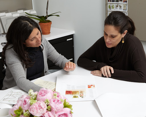 Pilar and Alana Stang, our Executive Editor, going over a magazine layout