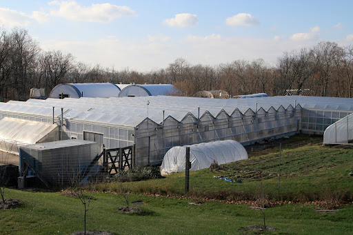 Year-round farming is possible because of this 1/2-acre minimally heated greenhouse facility. The retracting roof panels allow for outdoor exposure on nice days.