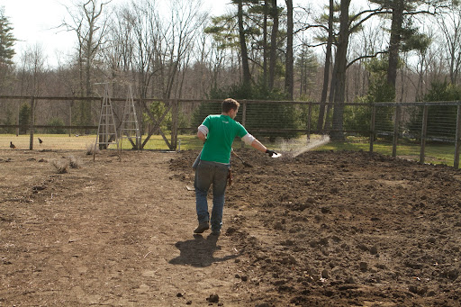 Meanwhile, in what will be the new vegetable garden, Ryan amended the soil with azomite, potash, bone meal, blood meal, and lime.