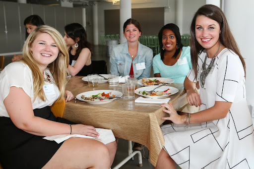Interns Katie Kuntzman (Audience Development), Addie Smith (Editorial Copy/Writers), Nicole Eno (Editorial Copy/Writers), and Lindsay Pierce (Editorial Copy/Writers)