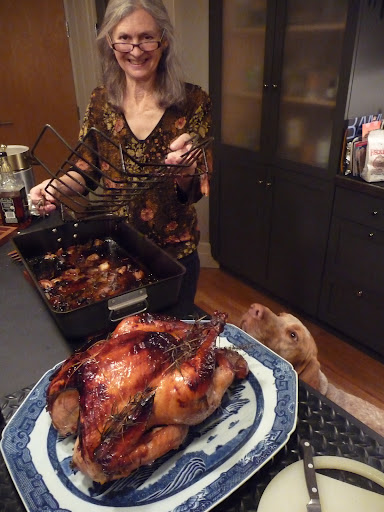 Blake Ramsey - My Aunt Debbie always cooks incredible turkeys. You can see her dog trying to sneak a taste.