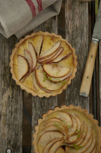 Another group prepared these apple flan tartlets, made with brown-rice flour and millet flour.