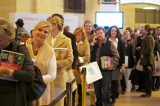 Later in the day, I sat to sign copies of my book, Martha's American Food and there was quite a nice turnout.