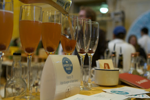 Jason Rowan of Brooklyn Hemispherical Bitters served Fig Sours - a combination of Bulleit bourbon, lemon juice, maple syrup, candied sour cherry syrup, Black Mission Fig, and his own fig bitters. http://www.brooklynbitters.com/