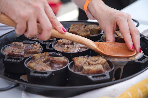 Lynn encouraged that chocolate custard to soak in while she waited for her coals on the grill to reach 350-degrees.