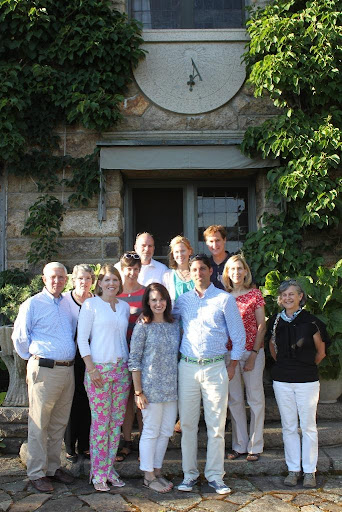 A nice shot of the tour group posing in front of the entrance to the Great Hall.
