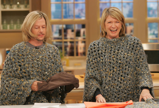 On Poncho Day, everyone, from guest David Spade, to audience members, to the crew, to Martha's pets, donned a poncho just like the one that I made famous.